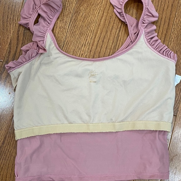 Kortni Jeane Ribbed Rose Ruffle Swim Top - Picture 4 of 7